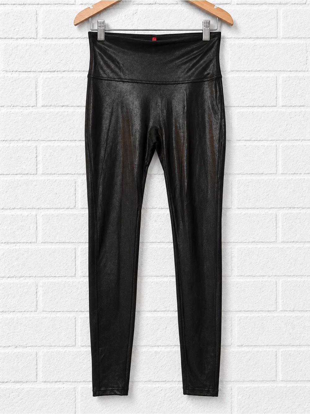 SPANX by Sara Blakely Faux Leather High Leggings Black Medium MotoChic